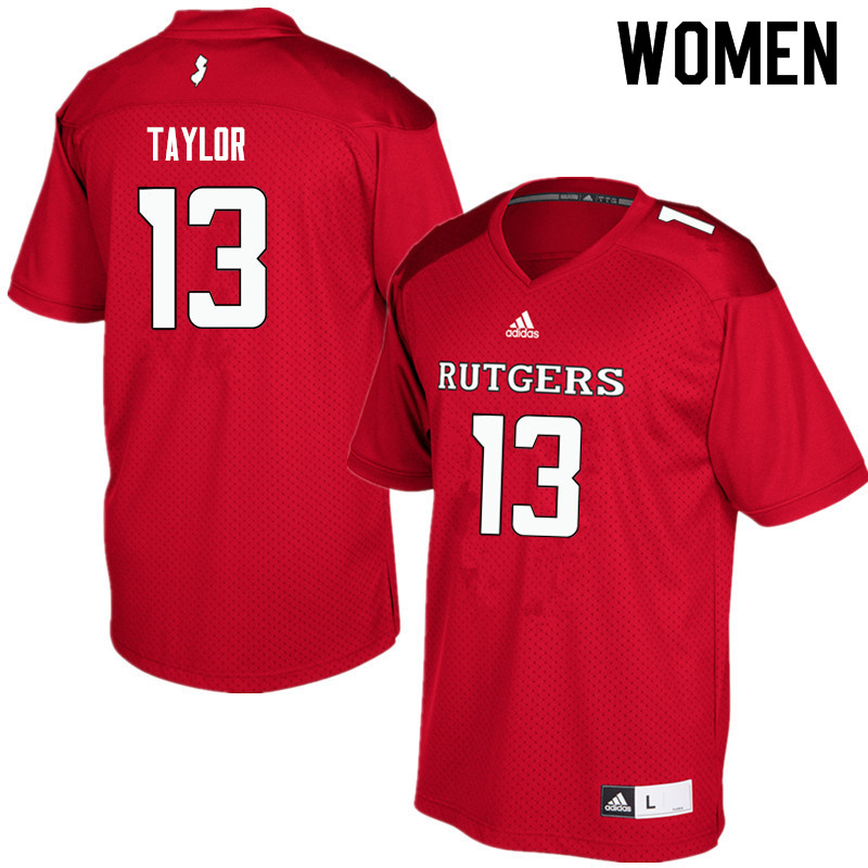 Women #13 Prince Taylor Rutgers Scarlet Knights College Football Jerseys Sale-Red